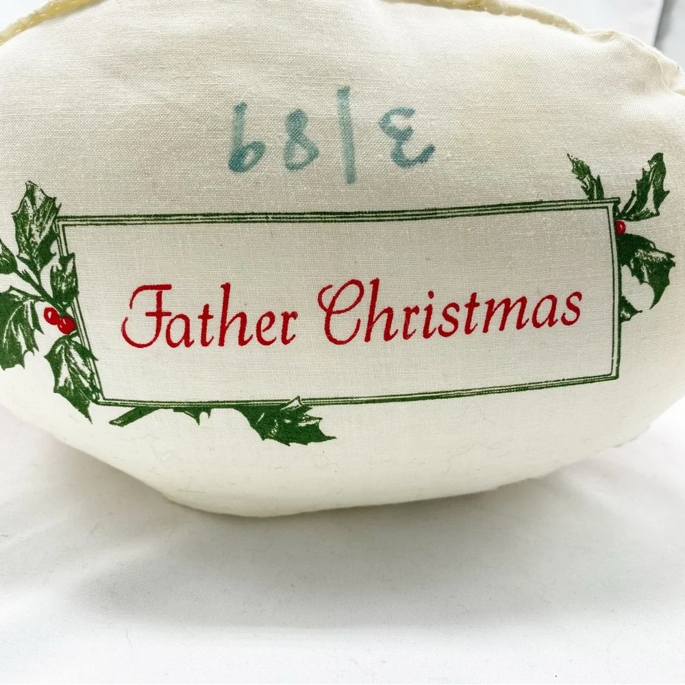 Vintage Father Christmas Santa Clause Handmade Stuffed Plush Pillow Decor Lg